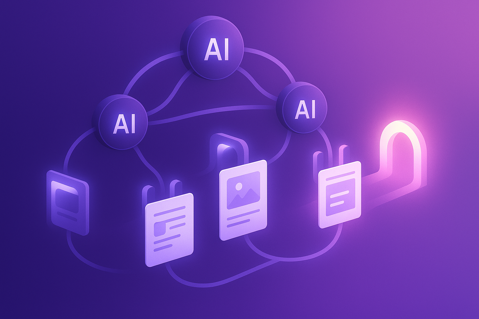 Governed AI agents accelerating marketing content visual summary