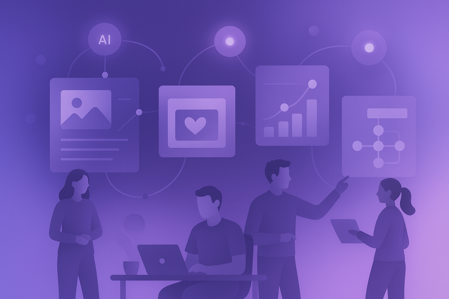 AI-powered marketing workflow visual summary