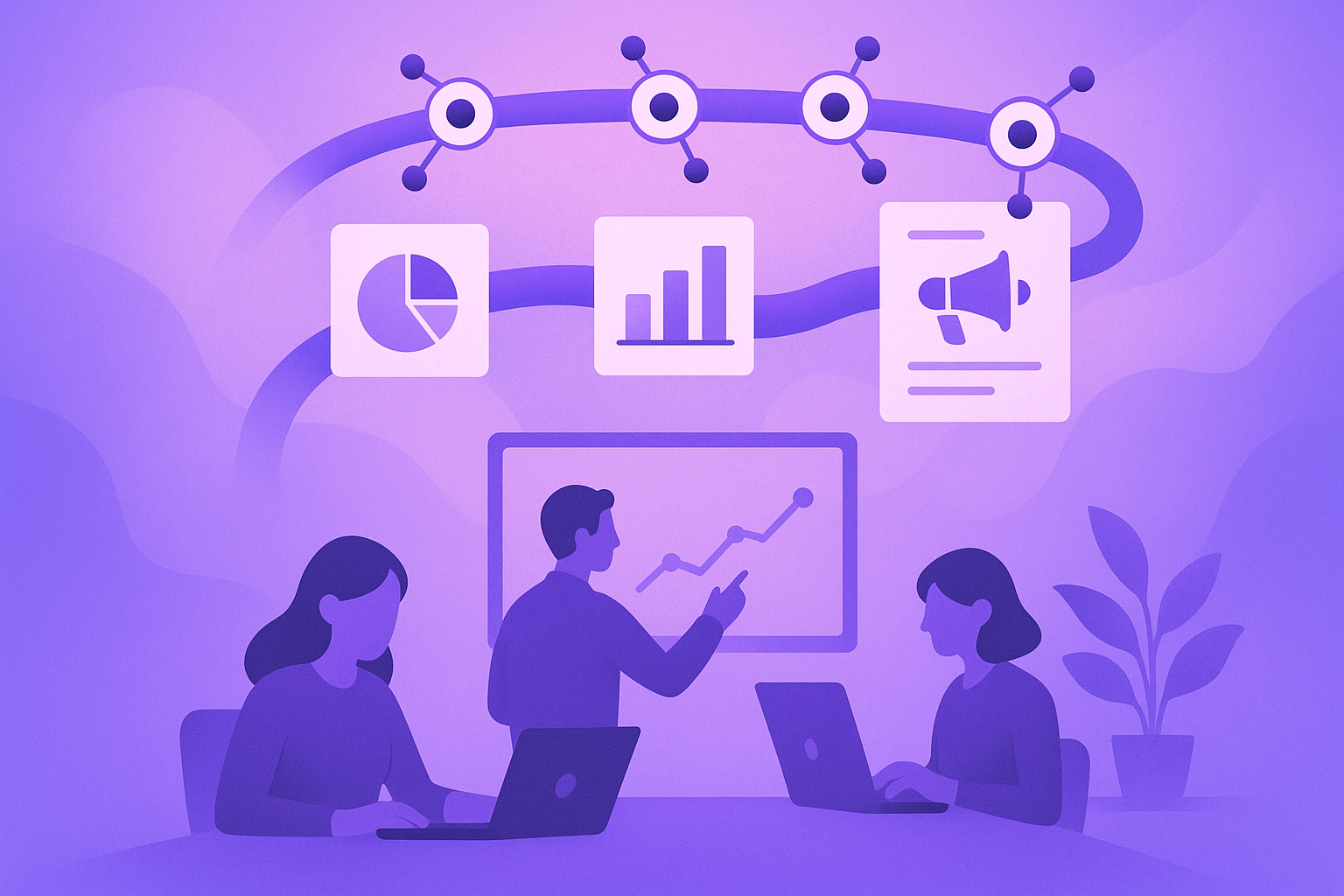 AI-driven marketing throughput metrics visual summary