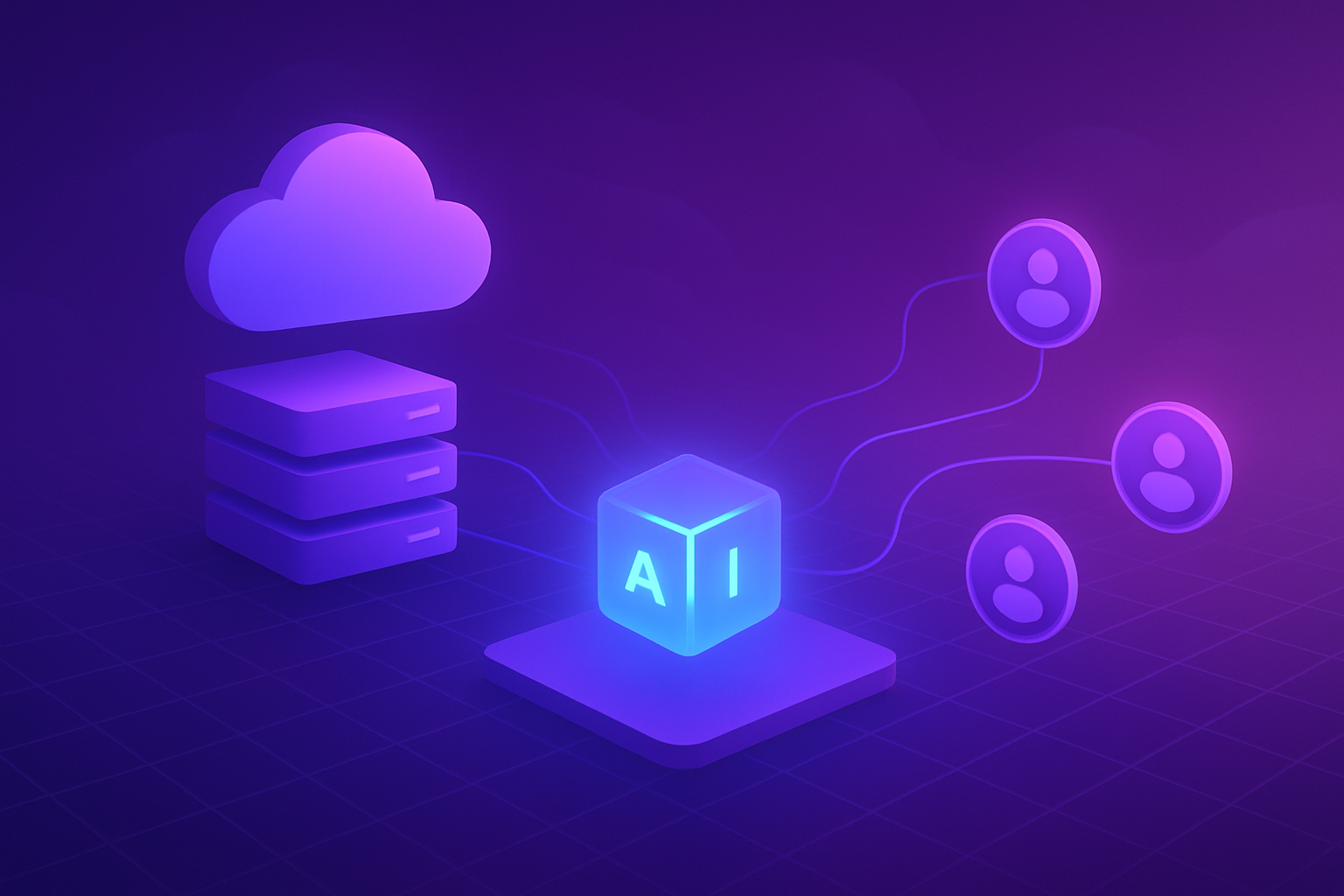 Marketing AI systems and data network visual summary