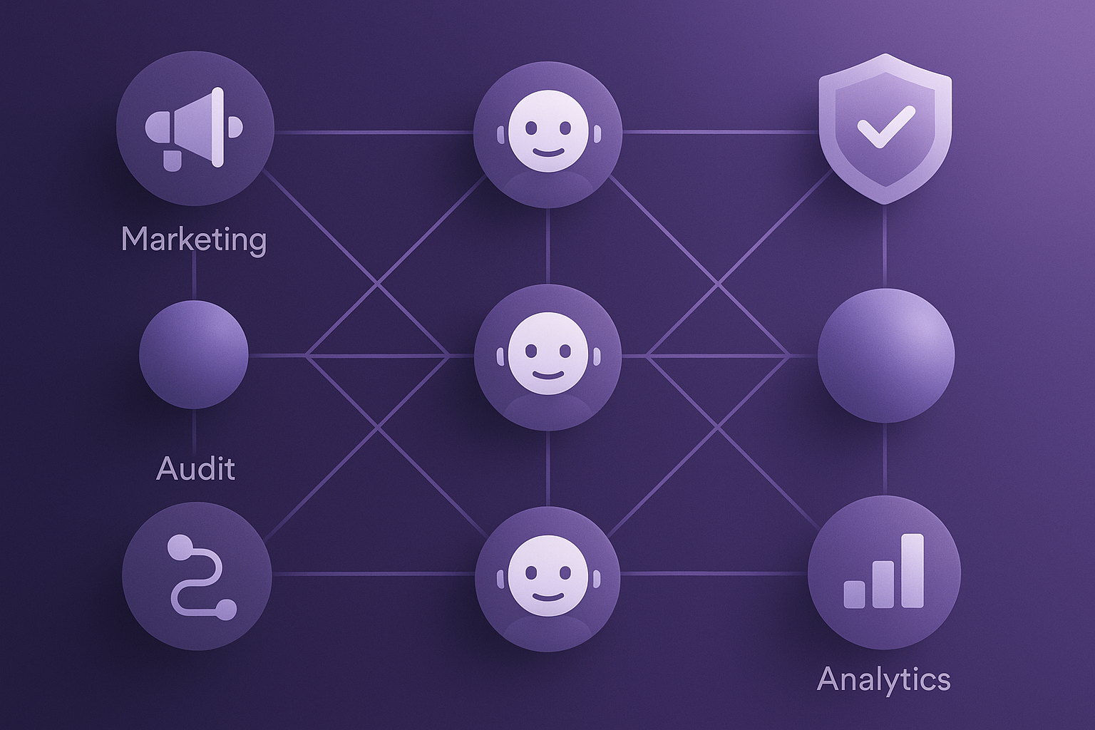 Marketing AI agent governance network visual summary