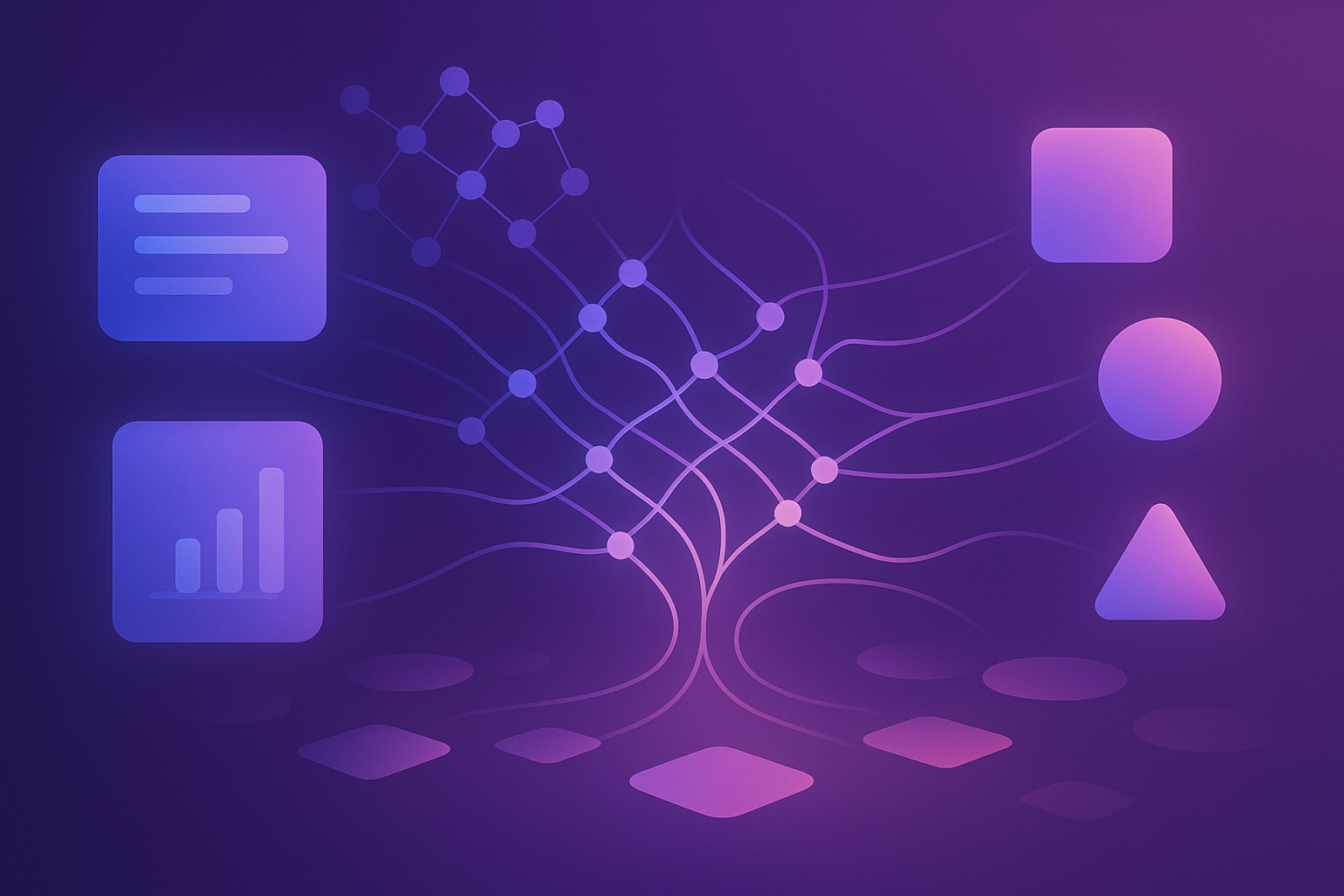 Structured brand data flowing through connected nodes visual summary